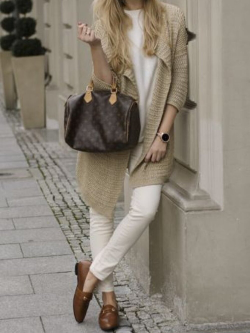 Massimo Dutti beige cardigan open front size M - Picture 2 of 7